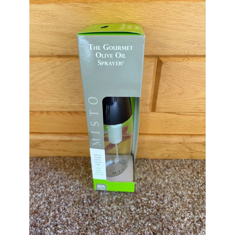 Misto Gourmet Olive Oil Sprayer BPA Free Glass Oil  Clear and Black 5089601